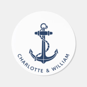 Boat Anchor Beach Wedding Swag Classic Round Sticker