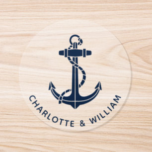 Boat Anchor Beach Wedding Swag Classic Round Sticker
