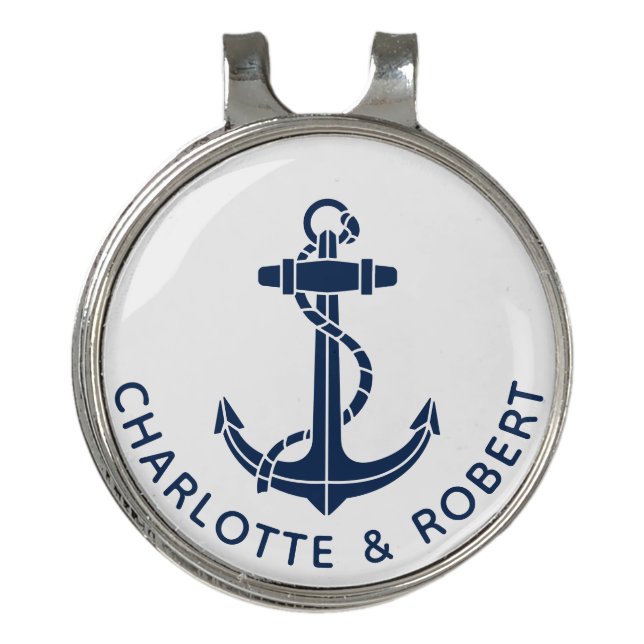 Boat Anchor Beach Wedding Swag Golf Hat Clip (Front)