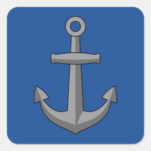 Boat Anchor Cartoon Square Sticker