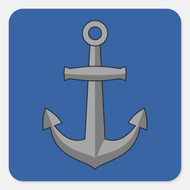 Boat Anchor Cartoon Square Sticker (Front)