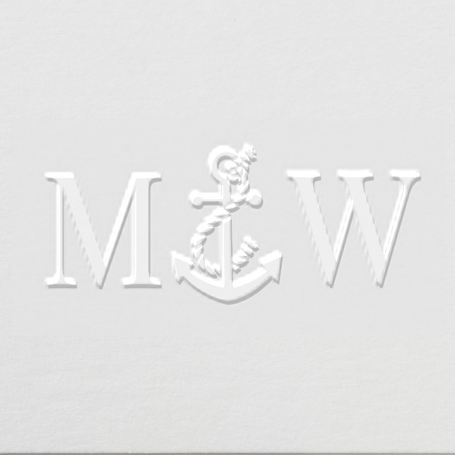 Boat Anchor Couple Wedding 2 Initial Monogram #3 Embosser (Design)
