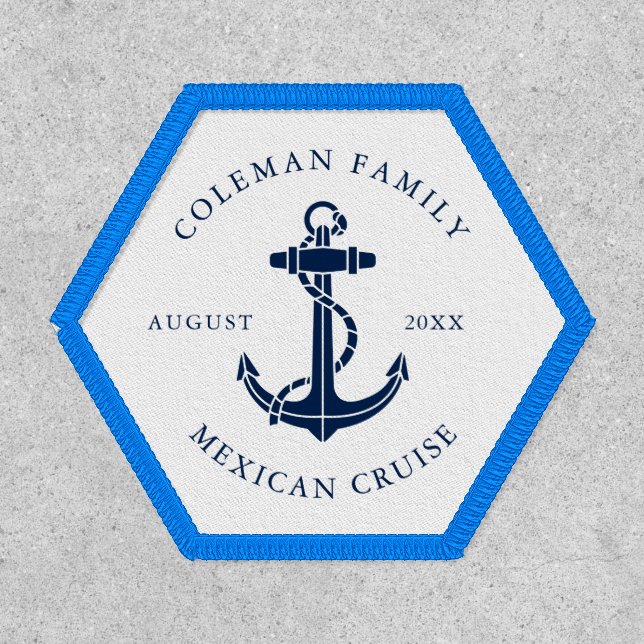Boat Anchor Family Name Nautical Custom Patch (Front)