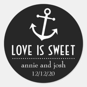 Boat Anchor Love Is Sweet Labels (Black)