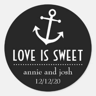 Boat Anchor Love Is Sweet Labels (Black)