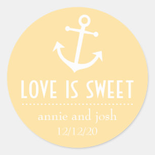 Boat Anchor Love Is Sweet Labels (Gold)