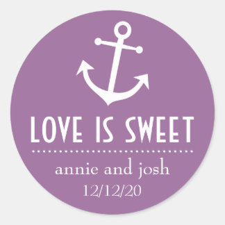 Boat Anchor Love Is Sweet Labels (Violet)