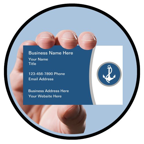 Boat Anchor Marine Theme Modern Business Cards