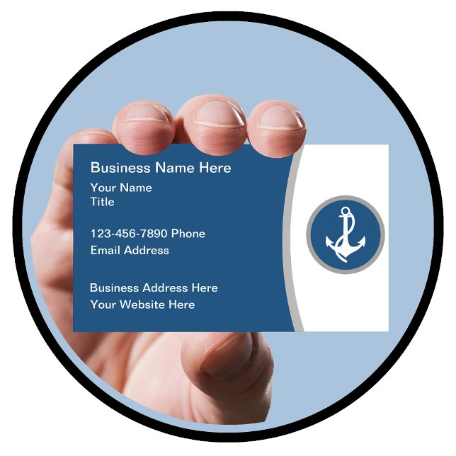 Boat Anchor Marine Theme Modern Business Cards (Creator Uploaded)