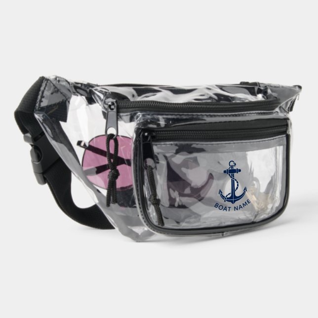 Boat Anchor Nautical Beach Trip Custom Clear Fanny Pack (Right)