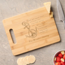 Boat Anchor Nautical Etched Wooden Cutting Board