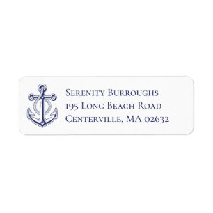 Boat Anchor Nautical Sea Ocean Sailor Personalized Label