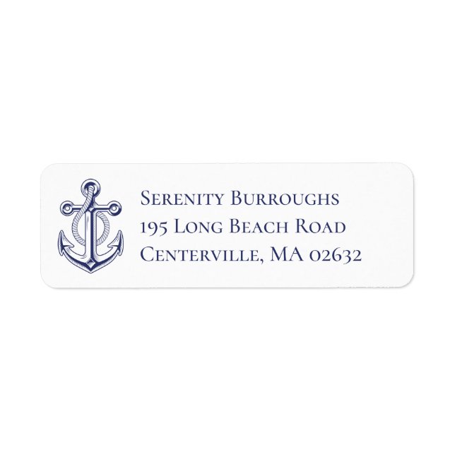 Boat Anchor Nautical Sea Ocean Sailor Personalized Label (Front)