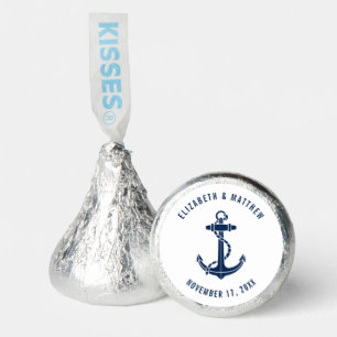 Boat Anchor Navy Blue Beach Wedding Custom Hershey®'s Kisses®