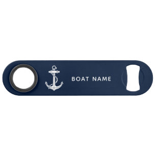 Boat Anchor Navy Blue Nautical Captain Custom Bar Key