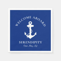Boat Anchor Navy Blue Personalized Welcome Aboard