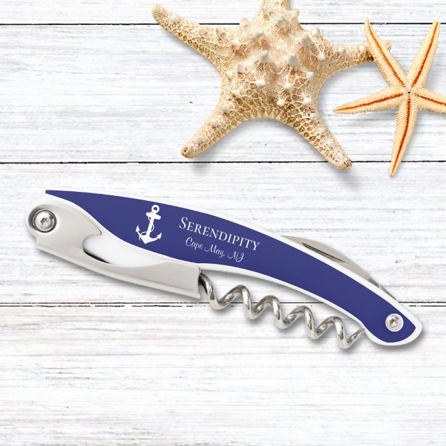 Boat Anchor Navy Personalized Waiter's Corkscrew (Creator Uploaded)