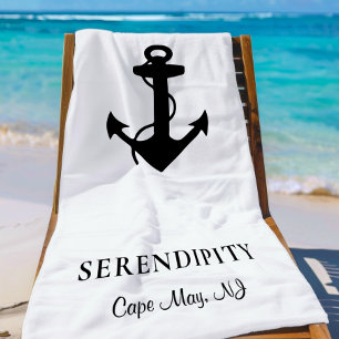 Boat Anchor Personalized Beach Towel