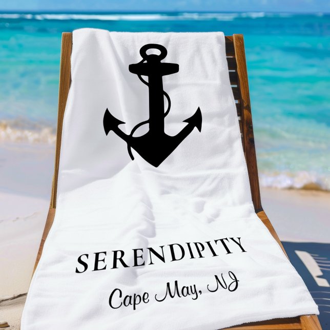 Boat Anchor Personalized Beach Towel (Creator Uploaded)