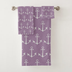 Boat Anchor, Ship Anchor, Sea Anchor, Navy Anchor Bath Towel Set