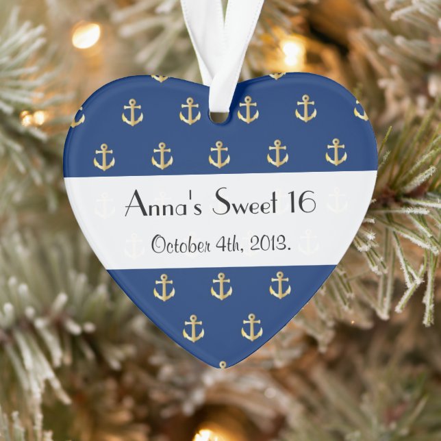 Boat Anchor, Ship Anchor, Sea Anchor, Sweet 16 Ornament (Tree)