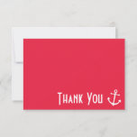 Boat Anchor Thank You Note Cards (red) at Zazzle