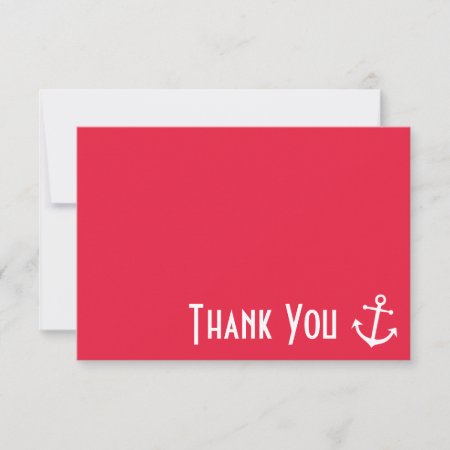 Boat Anchor Thank You Note Cards (red)