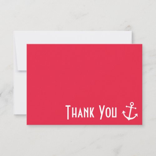 Boat Anchor Thank You Note Cards Red