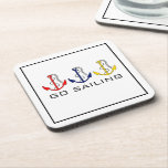 Boat Anchors Drink Coaster<br><div class="desc">Three boat anchors in red, blue and yellow. "Go Sailing Coaster" makes a wonderful gift for people who own a boat, ship, yacht or love to sail. These great "sailing drink mats" are perfect for your beach house! To see more cool products-Please visit my store "The Hungarican Princess" at www.zazzle.com/hungaricanprincess*....</div>