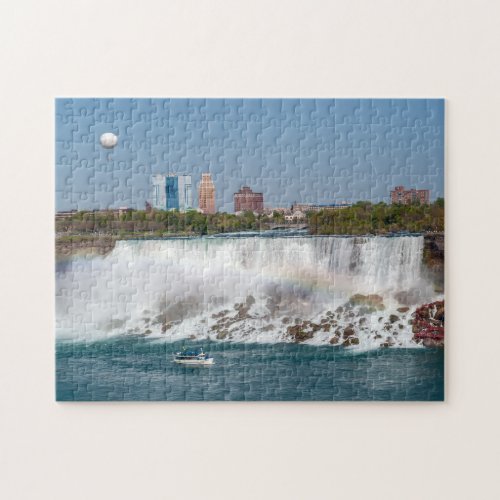 Boat and American Falls from Niagara Falls Jigsaw Puzzle