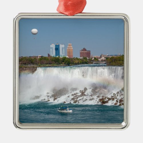 Boat and American Falls from Niagara Falls Metal Ornament