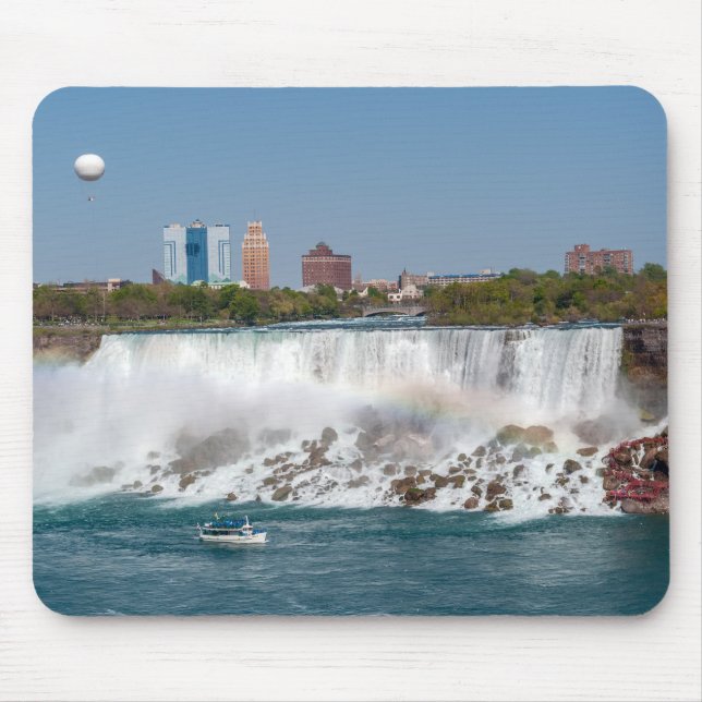 Boat and American Falls from Niagara Falls Mouse Pad (Front)