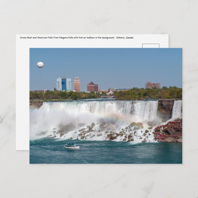 Boat and American Falls from Niagara Falls Postcard (Front/Back)