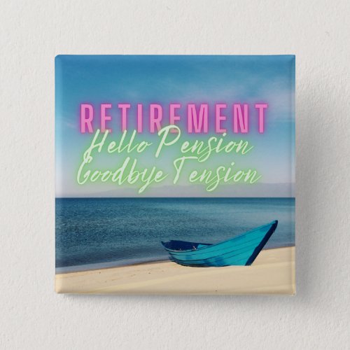 Boat and Beach Scene Retirement   Button