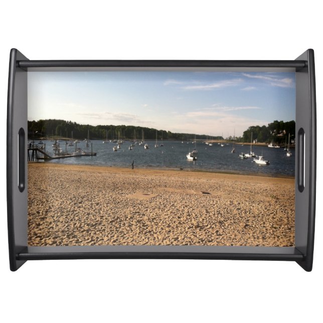 BOAT AND BEACH SCENE SERVING TRAY (Front)