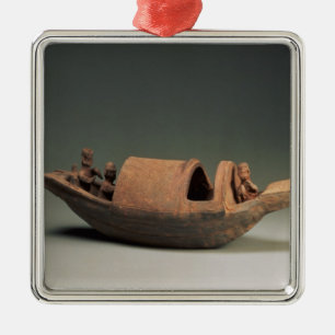 Boat and crew, tomb artefact metal ornament