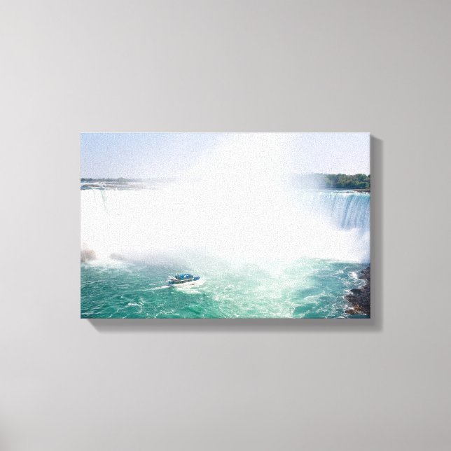 Boat and Horseshoe Falls from Niagara Falls Canvas Print (Front)