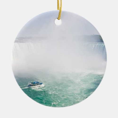 Boat and Horseshoe Falls from Niagara Falls Ceramic Ornament