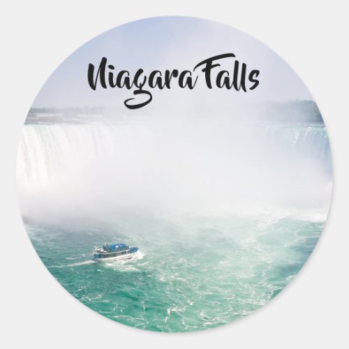 Boat and Horseshoe Falls from Niagara Falls Classic Round Sticker