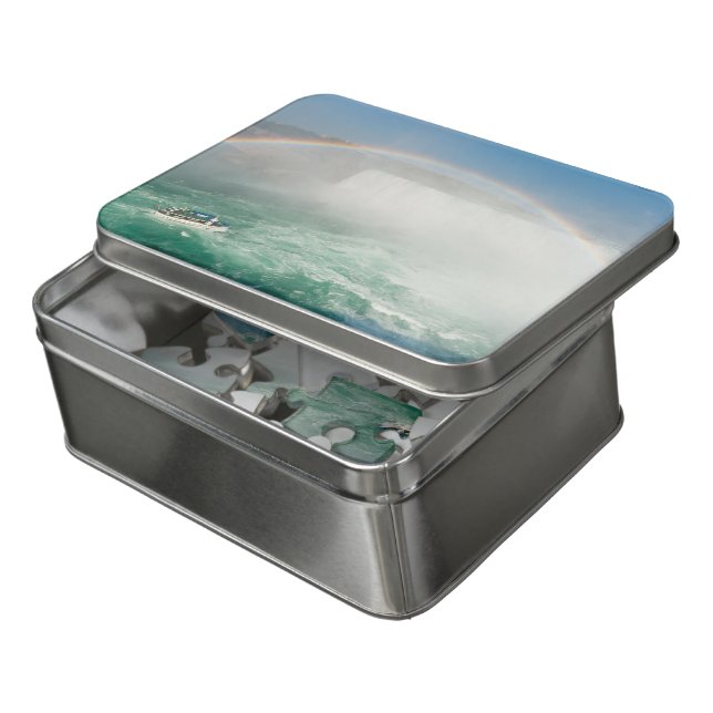 Boat and Horseshoe Falls from Niagara Falls Jigsaw Puzzle (Lid Open)