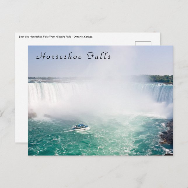 Boat and Horseshoe Falls from Niagara Falls Postcard (Front/Back)