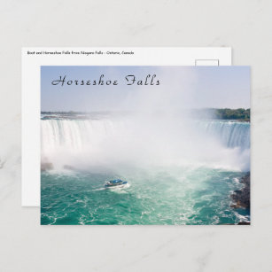 Boat and Horseshoe Falls from Niagara Falls Postcard
