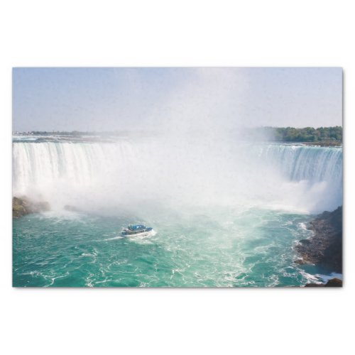 Boat and Horseshoe Falls from Niagara Falls Tissue Paper