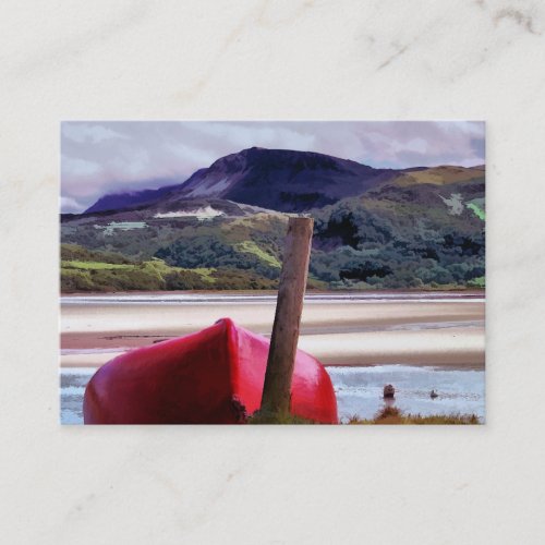 BOAT AND MOUNTAIN LANDSCAPE BUSINESS CARD
