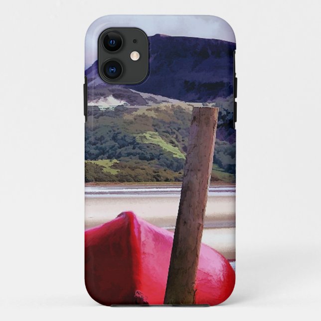 BOAT AND MOUNTAIN LANDSCAPE Case-Mate iPhone CASE (Back)