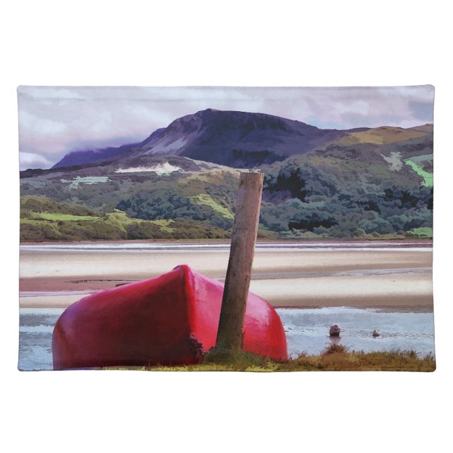 BOAT AND MOUNTAIN LANDSCAPE PLACEMAT (Front)