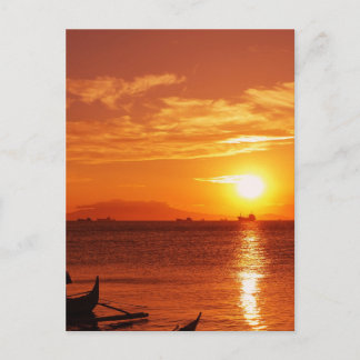 boat and sunset postcard