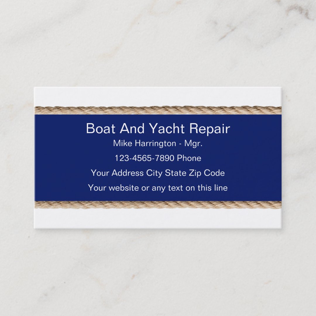 Boat And Yacht Repair Business Cards Zazzle