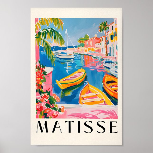 Boat Art Print, Dopamine Decor, Beachy Decor, Holi Poster (Front)