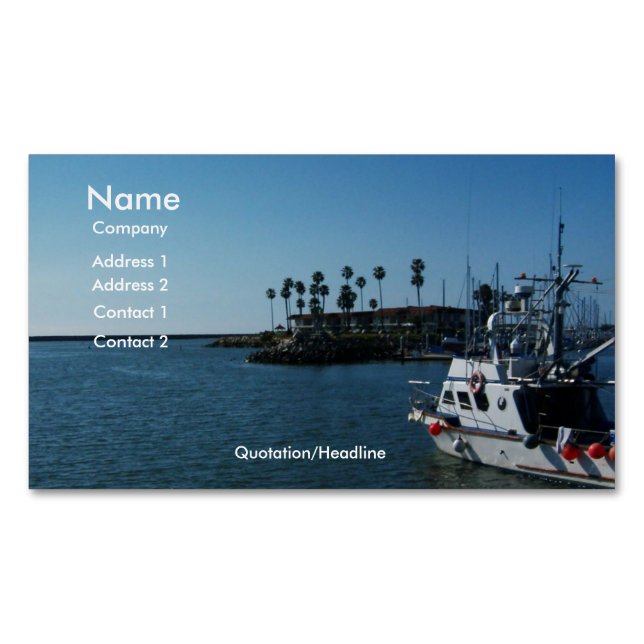 Boat at Oceanside, CA- Business Card Magnet (Front)